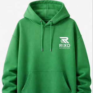 Sweat-shirt à capuche oversize pour homme, en molleton 100% coton, avec logo frontal et service OEM - Product Image 1