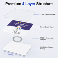 Cartes NFC autocollantes en acrylique pour avis Google, panneaux de notation sans contact pour les comptoirs des commerces
