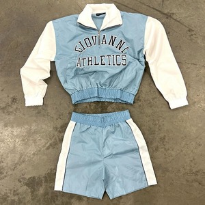 Parche bordado alto Logo Cortavientos Manga larga Camisa abotonada y pantalones cortos Uniformes de nailon Conjuntos cortos atléticos para hombres - Product Image 2