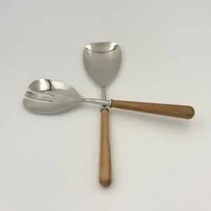 Juego de Cubiertos de Acero Inoxidable 202 con Mango de Madera, Juego de Cubiertos para Boda, Tenedor Mate, Cuchara, Servidor de Ensaladas para Restaurantes - Product Image 5