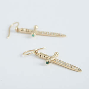 ชุดเพชรทรงกลมเจียระไนที่สวยงามในเพชรสีเหลืองทอง18K พร้อมต่างหูทรงหยดน้ำมรกตขนาดเล็กสำหรับผู้หญิงเครื่องประดับชั้นดี - Product Image 1