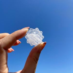 Mini Crystal Sun Carving Cute Rose Quartz Amethyst Gemstone Sun for Reiki Healing DIY Gift for Her - Product Image 6