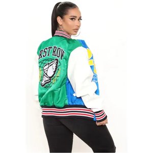 High Quality Custom Wholesale Women <b>Varsity</b> <b>Jackets</b> Letterman <b>Jackets</b> Custom Baseball Letterman <b>Varsity</b> <b>Bomber</b> <b>Jacket</b> - Product Image 4