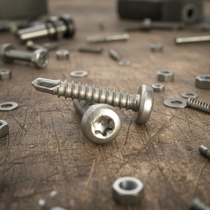 Tornillos Autoperforantes de Cabeza Plana PDC de Acero Inoxidable, Métricos/Pulgadas, Clase 8, Acabado Natural, Rosca Profunda Gruesa, Cabeza Phillips - Product Image 1