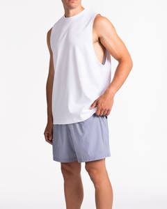 Wholesale OEM Custom <b>Embroidery</b> Crew Neck White Men Tank Tops Lightweight <b>material</b> Gym Training & Streetwear Tank Top For Men - Product Image 3