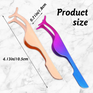 Aplicador de pestañas dorado personalizado y pinzas de oro rosa Etiqueta Privada 90 herramientas de belleza de acero inoxidable aplicadores de pestañas con logotipo - Product Image 2