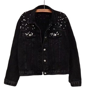 WOMEN <b>Denim</b> CROP Coat for Plus Size Winter Clothing - Product Image 1