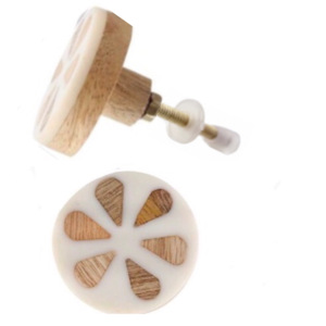 Tiradores de armario y puerta de cajón de latón de madera de resina blanca moderna y tirador para armario, tocador, dormitorio o uso en la cocina - Product Image 2