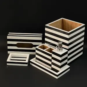 Producto de calidad Incrustaciones de resina de hueso Diseño de Marrakech Accesorios de baño Juego de baño de 8 piezas Juego de baño hecho a mano - Product Image 2