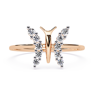 Anillo de Compromiso Elegante de Alta Gama con Diamantes, Estilo Mariposa, Diseño Único Inspirado en Animales, Joyería Fina Exquisita para Mujer - Product Image 3