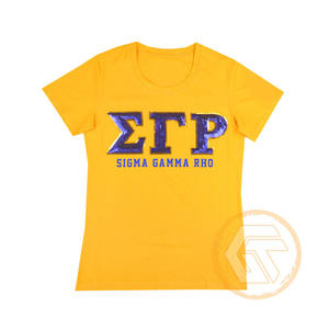 T-shirt de sororité pour femmes GREEK TREASURES Sigma Gamma Rho en gros, 100% coton jersey, respirant, anti-froissement, séchage rapide, été - Product Image 6