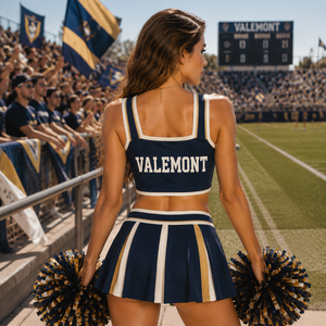 Women Y2k Custom Sublimation Printing College Style Sports Crop Top Jersey Pleated Skirt Set Game Day <b>Sexy</b> <b>Cheerleader</b> Set - Product Image 2
