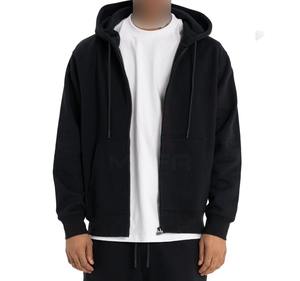 Sudadera con capucha de invierno de algodón 2024 personalizada para hombre, ropa de moda informal con cremallera y estampado en relieve, sudadera con patrón sólido, venta al por mayor 100% - Product Image 3