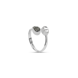 Anillo de Meteorito de Forma Natural en Plata de Ley 925 con Engaste de Puntas, Estilo Clásico para Compromiso, Aniversario y Fiesta, Paquete de 6 - Product Image 2