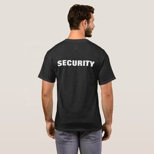 Uniforme de guardia de seguridad de algodón 100% con ajuste clásico Unisex para verano, ropa de trabajo, camiseta con logotipo impreso, sombreros negros informales, manga corta - Product Image 4
