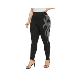 Active Wear Legging de sport pour femmes de grande taille 3D lisse maigre taille haute Yoga décontracté extensible respirant taille moyenne pour dames - Product Image 1