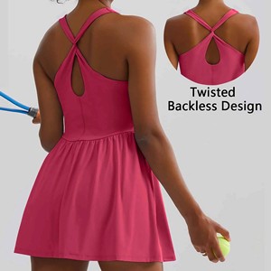 Talla adulta de alta calidad atlética gimnasio desgaste femenino tenis falda vestido transpirable alta cintura señoras tenis vestido para mujer - Product Image 6
