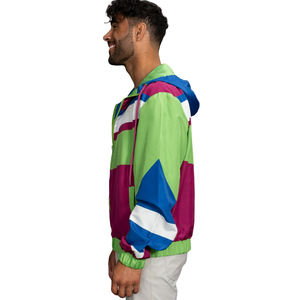 Hot Selling Retro-Style Lightweight Waterproof Windbreaker <b>Jacket</b> Unisex 80s-90s Design Colorful Casual Style <b>jacket</b> for <b>men</b> - Product Image 2