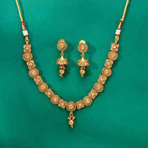 Dernier ensemble de collier Meenakari antique fait à la main avec des bijoux de mode de qualité d'exportation plaqués or - Product Image 2