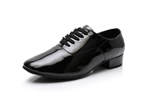 Chaussures de danse jazz professionnelles pour hommes en PU noir, semelle TPR pliable, talon bas, doublure en coton pour Tango/Salsa/Latin Bold Smart