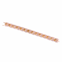 Bracelet de tennis design fantaisie citrine et moissanite élégant de 7 pouces de longueur en argent sterling
