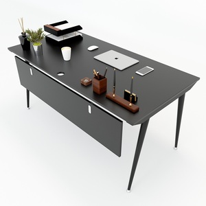 HBCOO07 Conical Leg Assembly <b>Desk</b> 160x80cm Modern Design Extendable Metal with <b>Drawer</b> for Office or Bedroom Use - Product Image 1