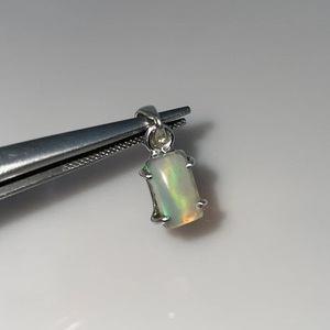 Handmade Ethiopian Opal Pendant 925 Sterling <b>Silver</b> Multi Fire Raw Natural Gemstone Stainless Steel Diamond Moissanite Gift for - Product Image 3