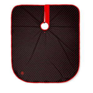 Capa de Barbero Impermeable de Alta Calidad con Diseño Único de Bandana de Calavera, Ajuste Elástico Personalizable para el Cuello para Peluquería - Product Image 1