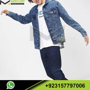 Chaqueta vaquera lisa de manga larga de algodón para hombre, nuevo diseño - Product Image 5