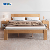 Mobilier de chambre à coucher design moderne Lit king/queen size avec tête de lit en MDF Cadre de lit en bois massif