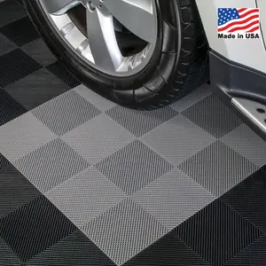 USA MADE EZ DIY Azulejos de drenaje de piso de garaje gris Azulejos de bricolaje para pisos de garaje - Product Image 1