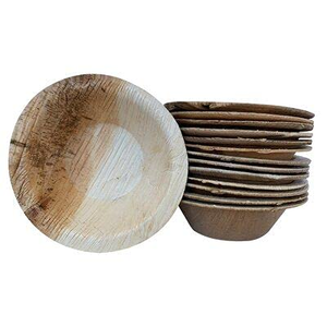 Bol à feuille de palmier compostable rond, durable et écologique pour salades, soupes, collations et repas durables - Product Image 1