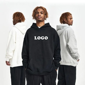 Sweat-shirts unisexes en molleton French Terry, coupe ample, sans cordon, avec logo personnalisé, pour hommes et femmes, en coton lourd, style oversize. - Product Image 3