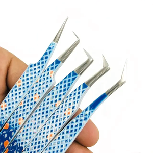 Pinzas de pestañas con punta de fibra de etiqueta privada, pinzas de extensión de pestañas con volumen de punta de fibra con logotipo personalizado - Product Image 5