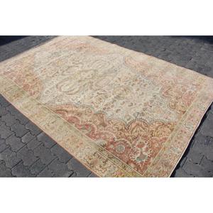 6.1x9.3 ft Rug, Vintage Turkish Large Rug, <b>Brown</b> <b>Wool</b> Rug - Product Image 2