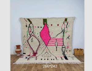 Alfombras de Lana Hechas a Mano Marroquíes, Auténticas Alfombras Bereberes, Lana Natural, Artesanía Artesanal, Tamaño y Colores Personalizables, Alta Calidad - Product Image 1