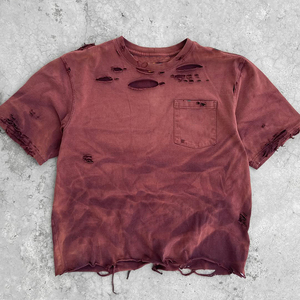 Camiseta lavada con ácido desgastada con gráfico personalizado para hombre, camiseta vintage de gran tamaño con estampado de hombros caídos en tela de Jersey, diseño en blanco - Product Image 4