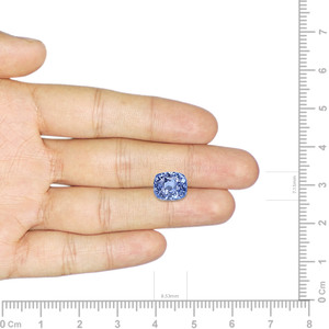 Zafiro Azul Real Facetado, Gema Suelta de 3.94 Quilates, 10mm, Tratado Térmicamente - Product Image 3