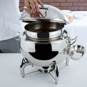 Plato de frotamiento con tapa de madera y soporte de metal en acabado chapado en oro para juegos de bufés de cocina y restaurante de calidad superior - Product Image 4