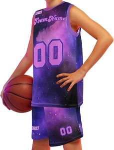 ชุดบาสเก็ตบอลน้ำหนักเบาสำหรับผู้ใหญ่สไตล์ที่เป็นเอกลักษณ์ชุดสีพื้นคุณภาพสูงไซส์ใหญ่พิเศษระบายอากาศได้ - Product Image 4