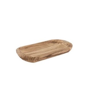 Cuenco Decorativo Rústico Tallado a Mano de Madera Natural de Paulownia, Bandeja Ovalada de Madera para Servir, Decoración Rústica para el Hogar, Cuenco de Madera para Masa - Product Image 1