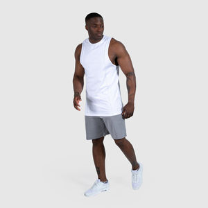 Camisetas sin mangas de palangre para hombre de nuevo estilo, camisetas sin mangas en blanco para gimnasio de algodón, camisetas elásticas para el cuerpo - Product Image 6