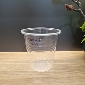 Custom Logo 14oz 400ml PET <b>Plastic</b> <b>Cup</b> with Lid Disposable Cold Drink <b>Cup</b> Clear Made in Vietnam Packaging Solution - Product Image 6