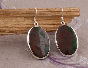 <b>Top</b> Quality Amazing chrysocolla Gemstone 925 Sterling Silver Antique Silver Wedding Beautiful <b>Earring</b> Ready to Ship - Product Image 3