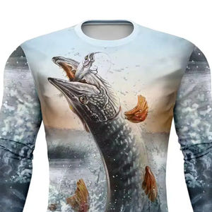 Camiseta de Pesca de Manga Larga, Ajustada, 100% Poliéster, con Protección UPF 50+, Transpirable, con Estampado Personalizado, Tamaño OEM, al Mejor Precio - Product Image 3