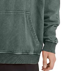 Sudadera con capucha lavada de mezcla de algodón básico de calidad superior para hombre, sudaderas informales cómodas y relajadas para ropa de invierno - Product Image 4