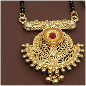 Stylish Black <b>Beads</b> Mangalsutra With Designer Pendant for Bridal and Festive Occasions at Export Prices - Product Image 4