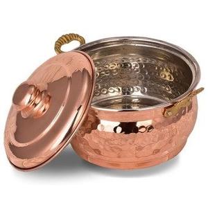 Casserole élégante en cuivre martelé avec couvercle, adaptée à la cuisson, à l'ébullition et au service dans les hôtels, les restaurants et les foyers - Product Image 2
