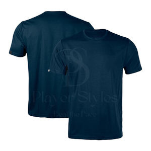 Gran oferta de camiseta sólida informal de manga corta de algodón 100% para hombre, serigrafía personalizada de alta calidad, venta al por mayor, diseño en blanco de punto - Product Image 1