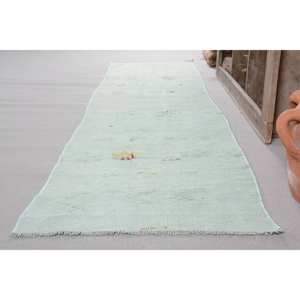 Tapis Vintage en Laine Turque 25x10.8ft Vert Patchwork Design Moderne pour Couloir et Chambre Support en Latex - Product Image 3